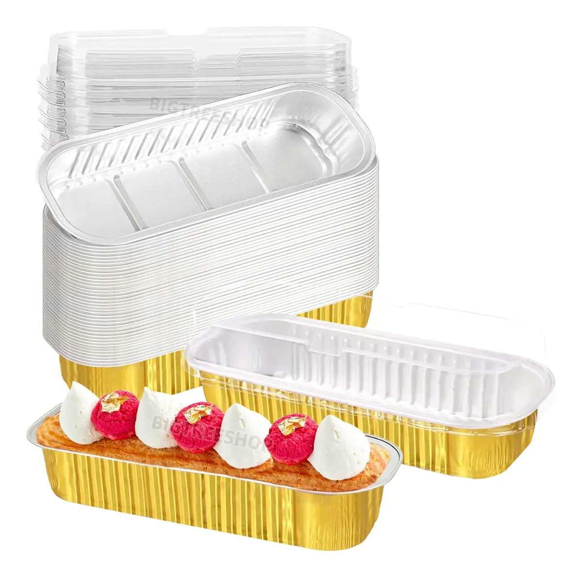 100 Molde Para Tarta Reposteria Aluminio Desechable Con Tapa