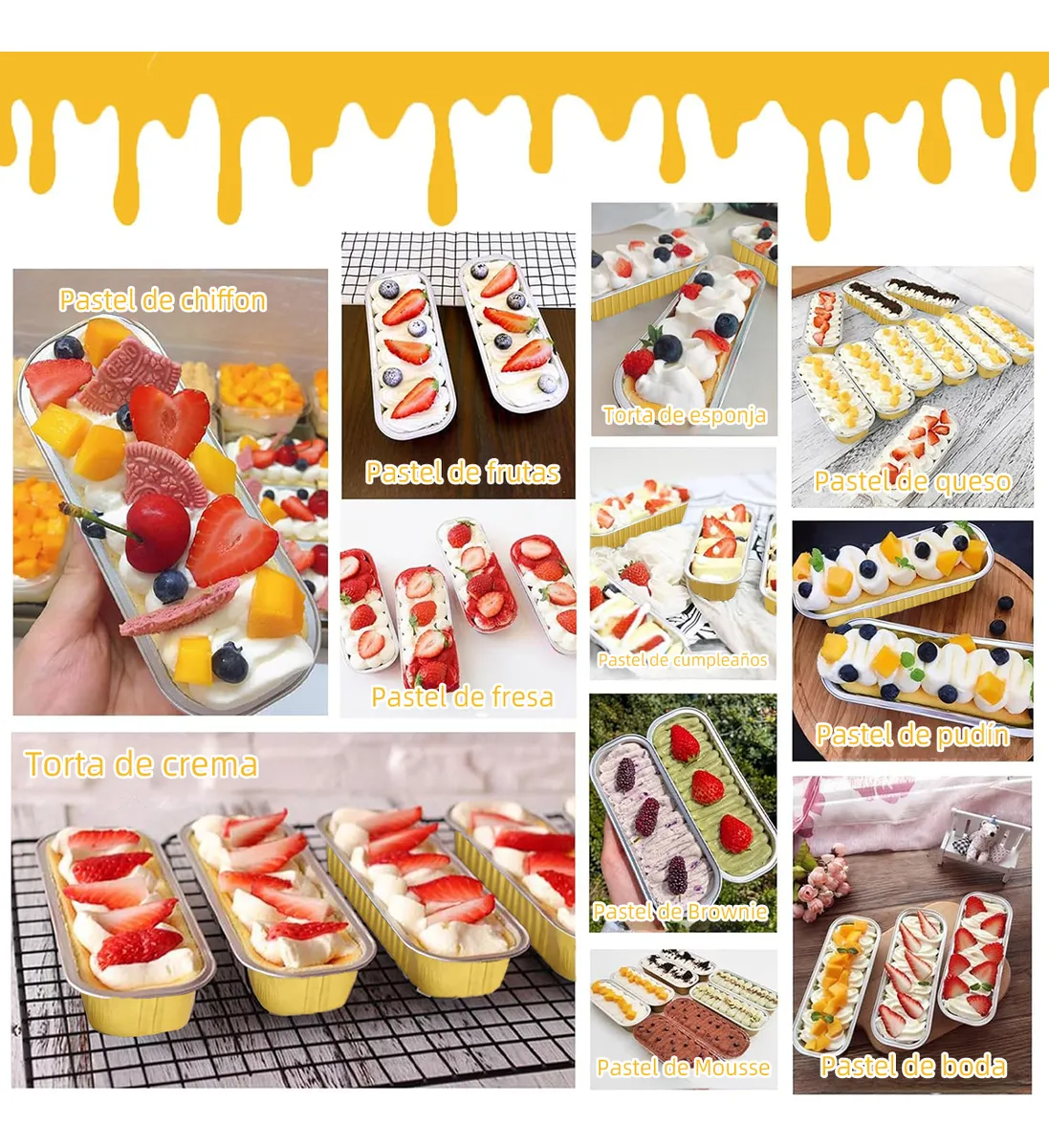 100 Molde Para Tarta Reposteria Aluminio Desechable Con Tapa