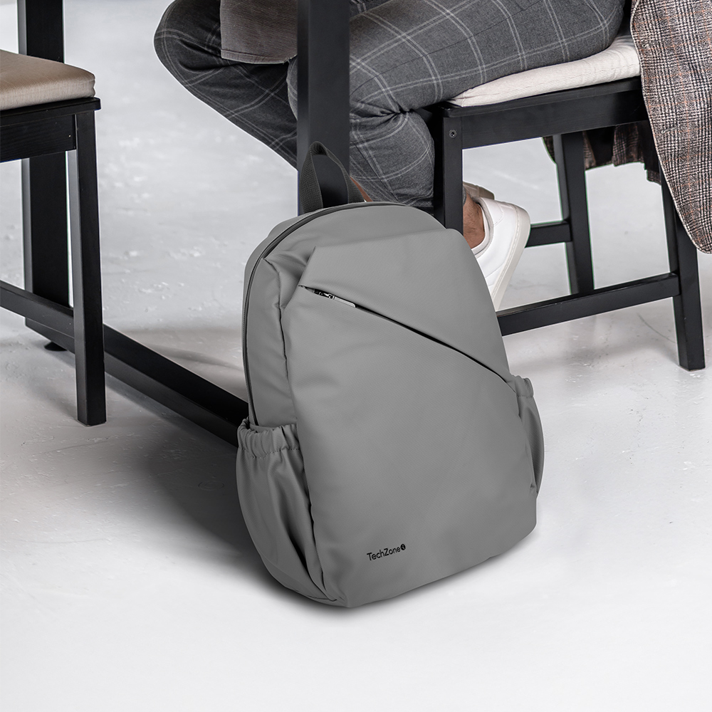 Mochila Techzone Style Backpack 16 Pulgadas Gris Gris Liso
