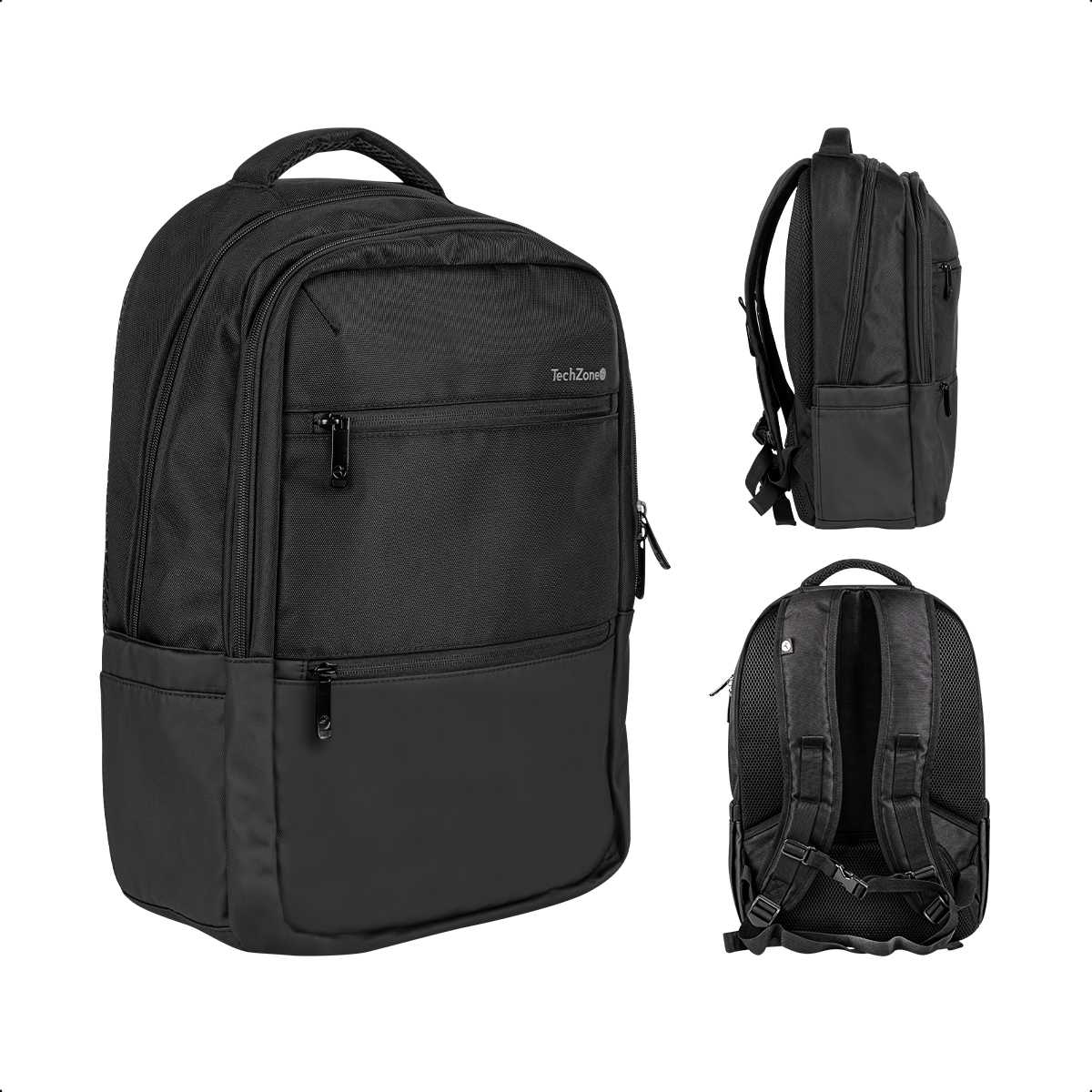 Mochila Ejecutiva Backpack Techzone Max Ii 16 Pulgadas Negro Liso