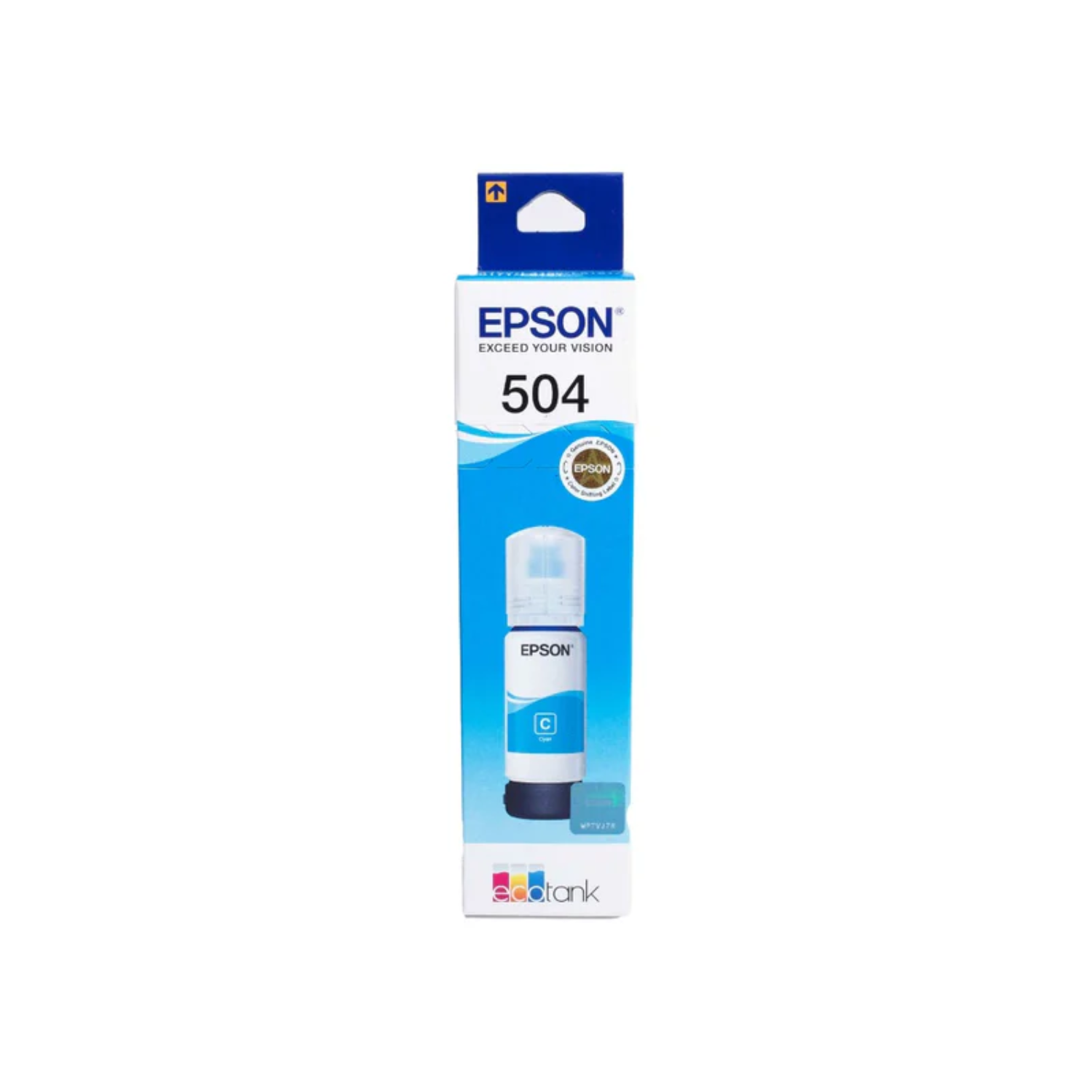 Tinta Epson Original T504 70ml EcoTank L4150/L4160 Color Cian