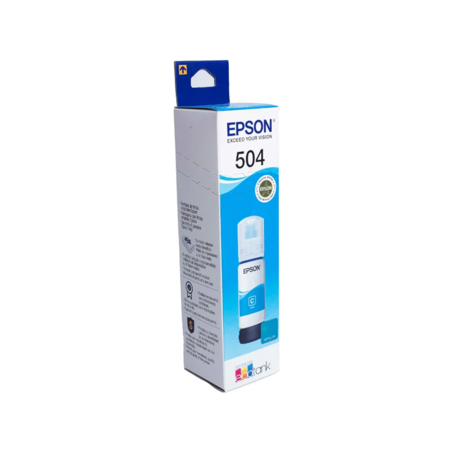 Tinta Epson Original T504 70ml EcoTank L4150/L4160 Color Cian