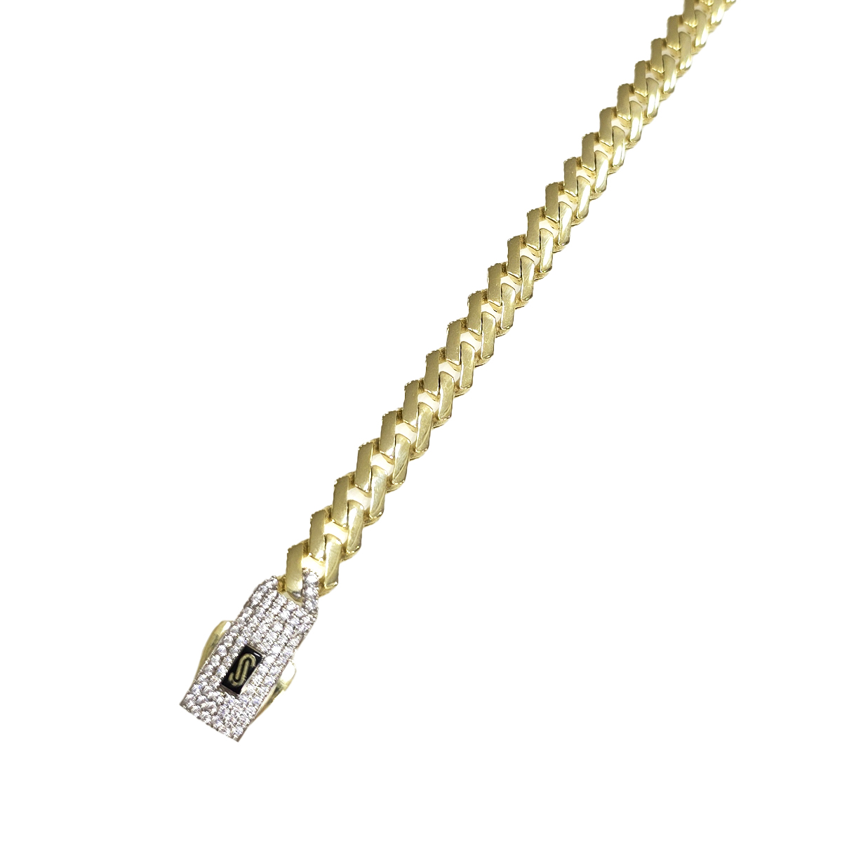 Pulso Monaco Edge 10k Liso Broche Caja Zirconia 6.5mm 18cm Amarillo 6.5 Mm 18 Cm