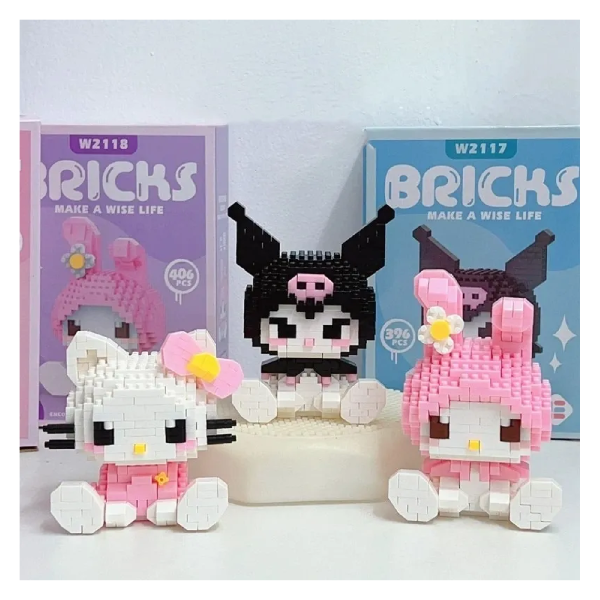 Set Mini Bloques Armables Sanrio Kuromi , y Melody Figura (Kuromi)