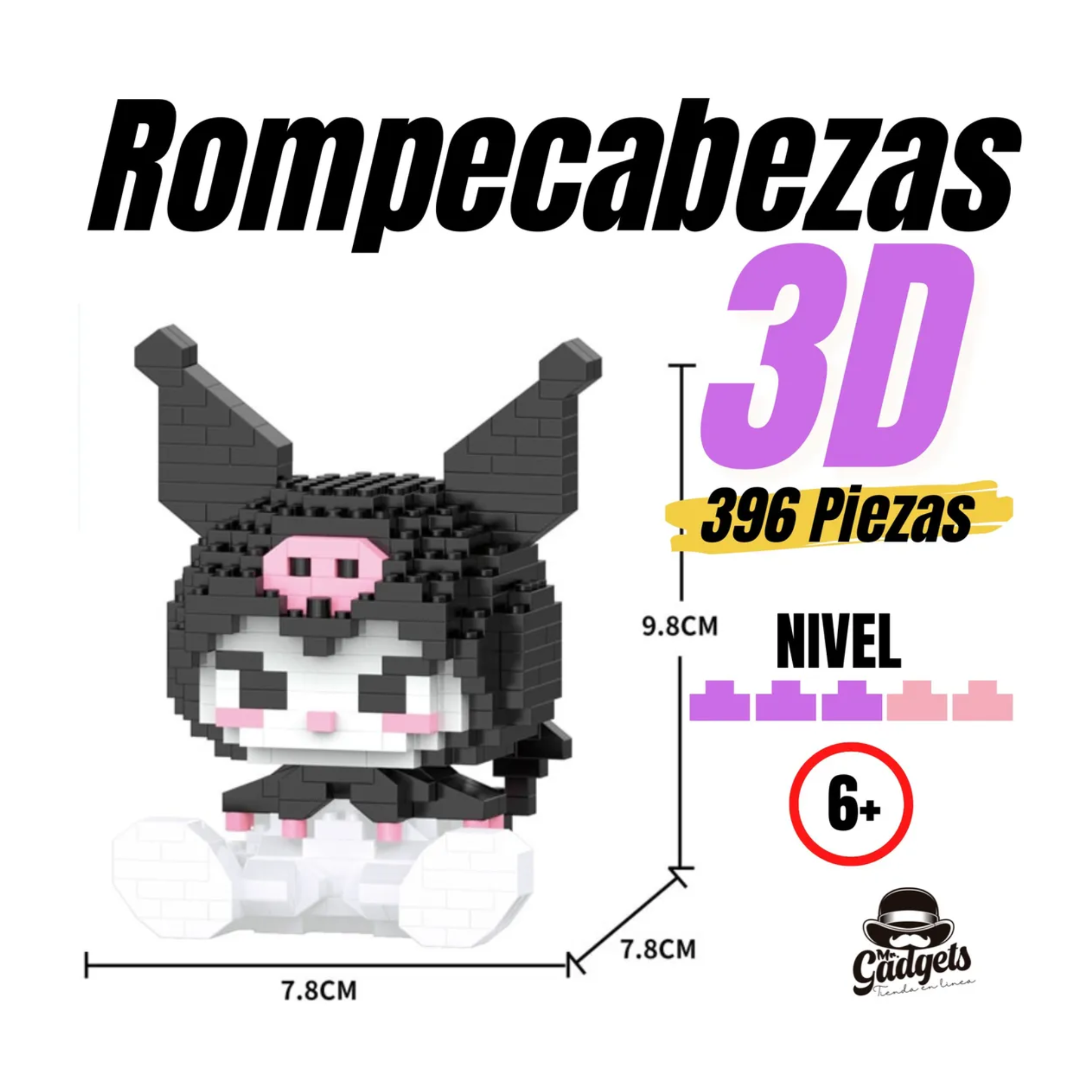 Set Mini Bloques Armables Sanrio Kuromi , y Melody Figura (Kuromi)