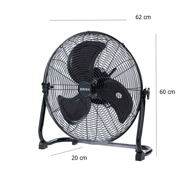 Ventilador de Piso y Pared Brisa MM-20 Semi-industrial 3 Velocidades Negro
