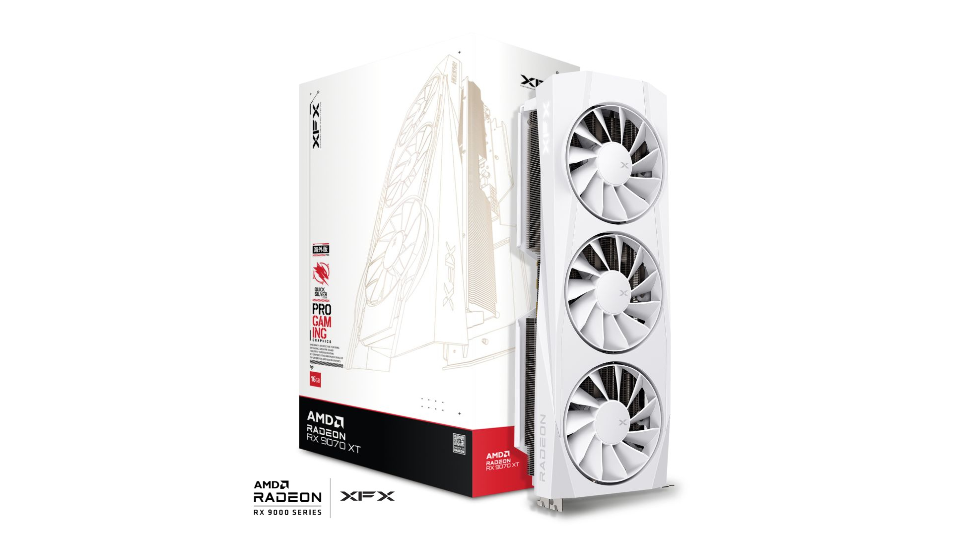 TVIDEO XFX RX 9070XT QUICKSILVER RADEON GAMING 16GB GDRR6 HDMI DP RX-97TQICKW9