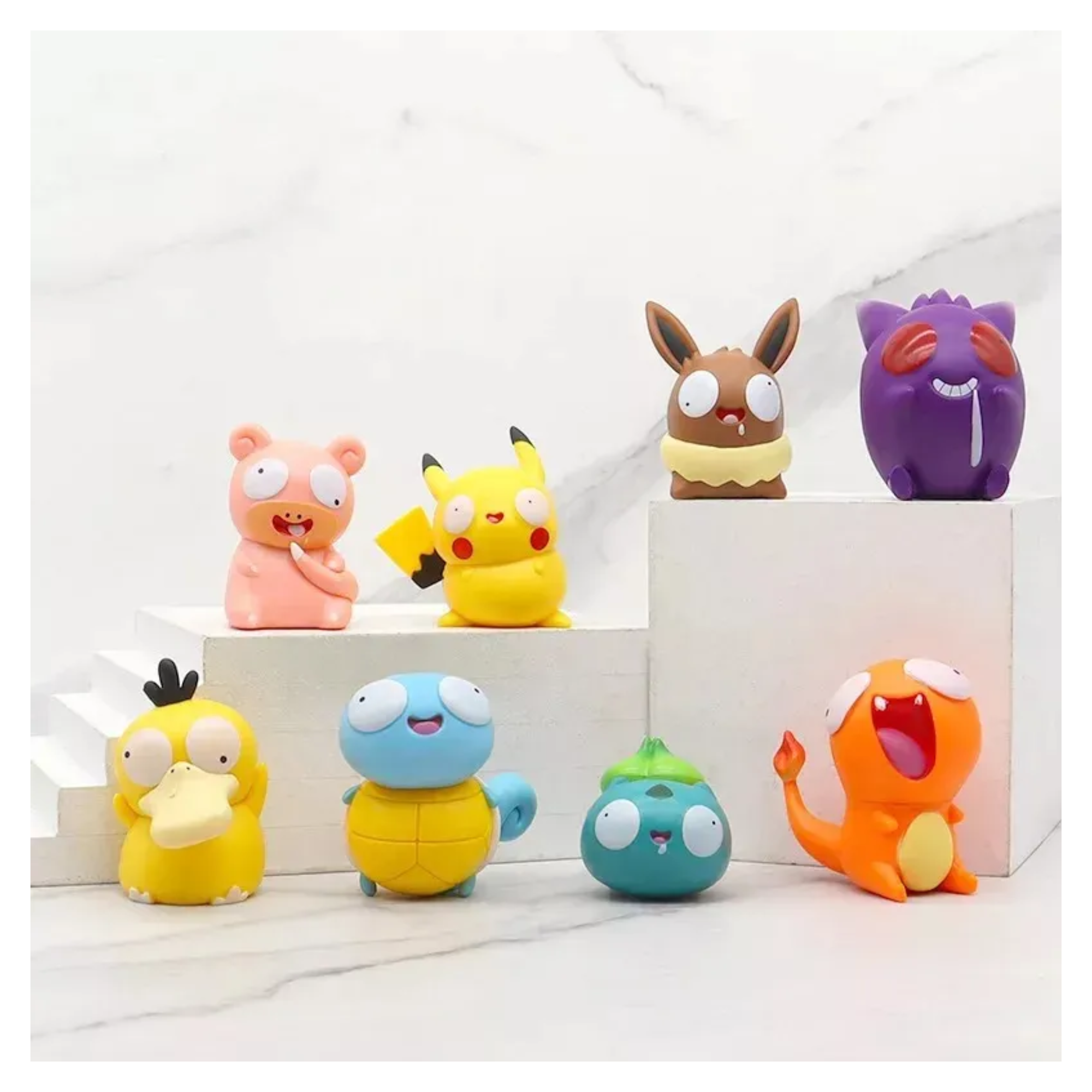 Mr Gadgets Set 8 Figuras Pokemon Silly Dumb Pikachu Muñecos Gengar