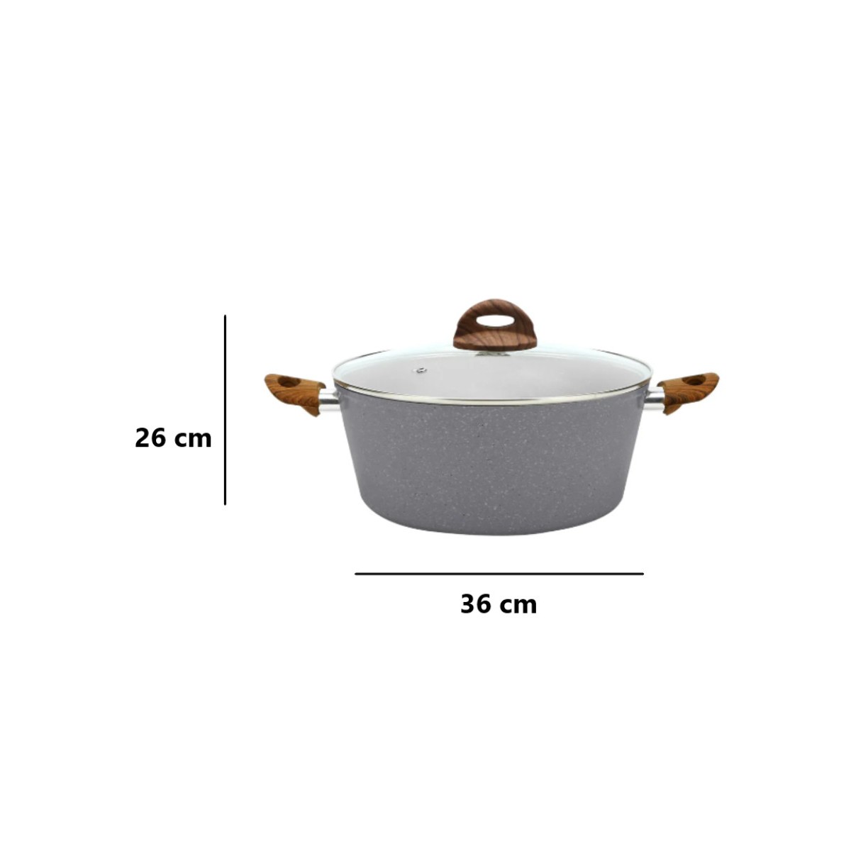 Cacerola Premium MasterChef Granite+ Gris MA-CAS-45GW