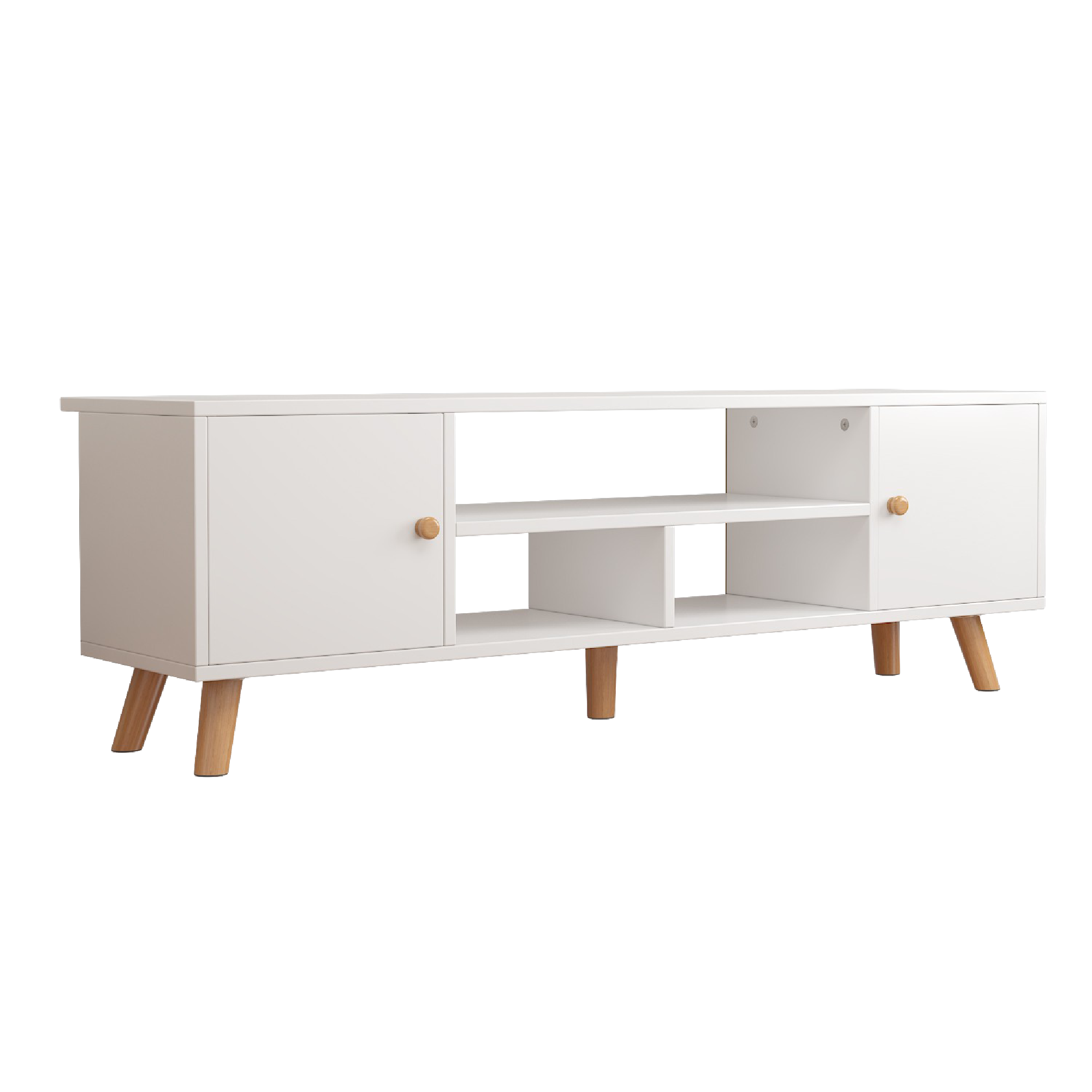 Centro De Entretenimiento Minimalista Elly Color Blanco