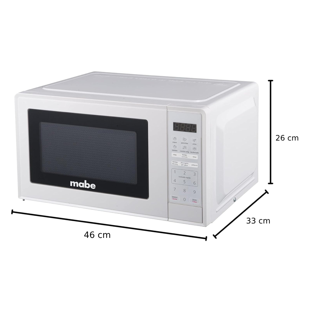 Horno de Microondas Mabe 0.7 pies HMM07BB Negro 700W Blanco