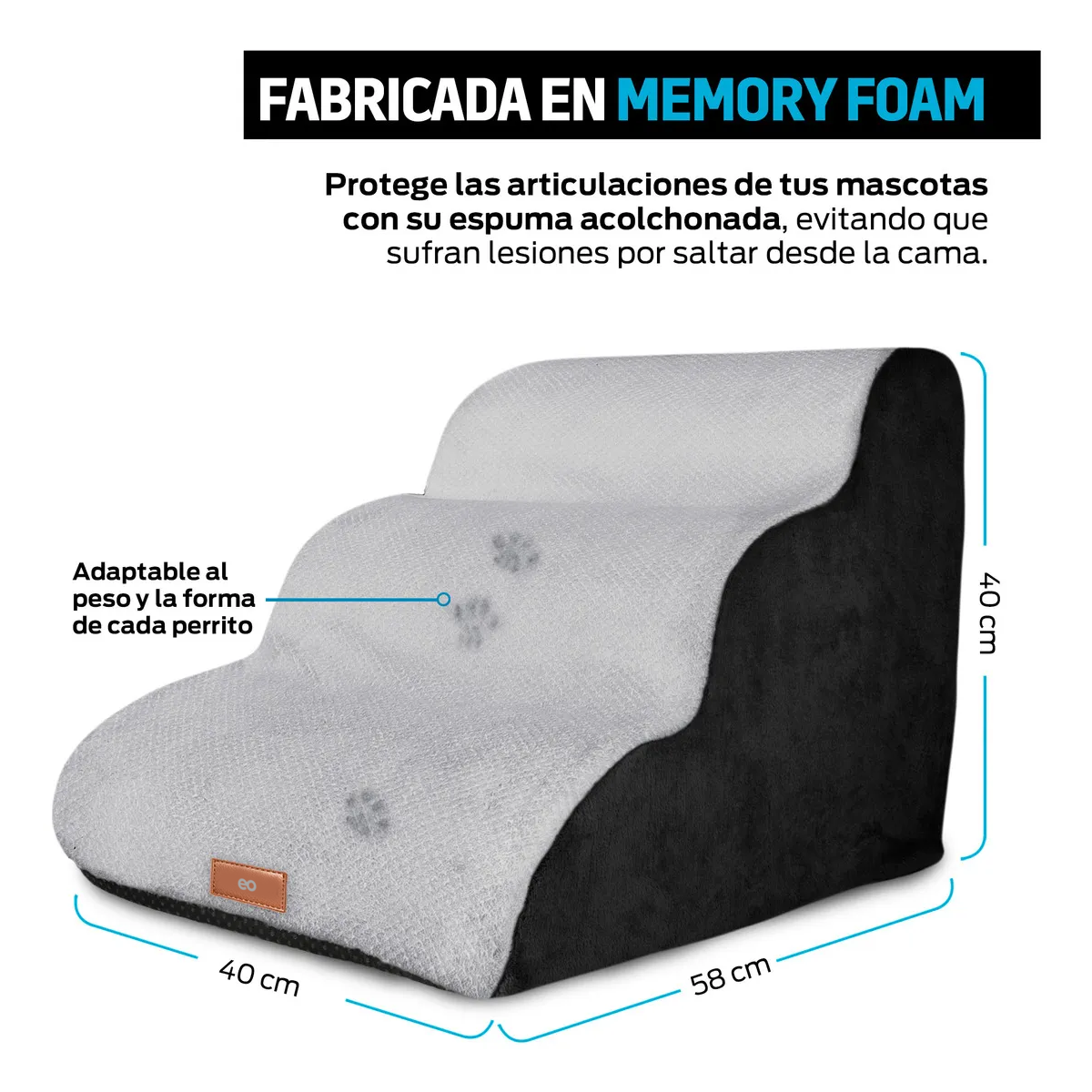 Escalera Para Perro Gato Mascotas  Antideslizante Color Gris Talle L