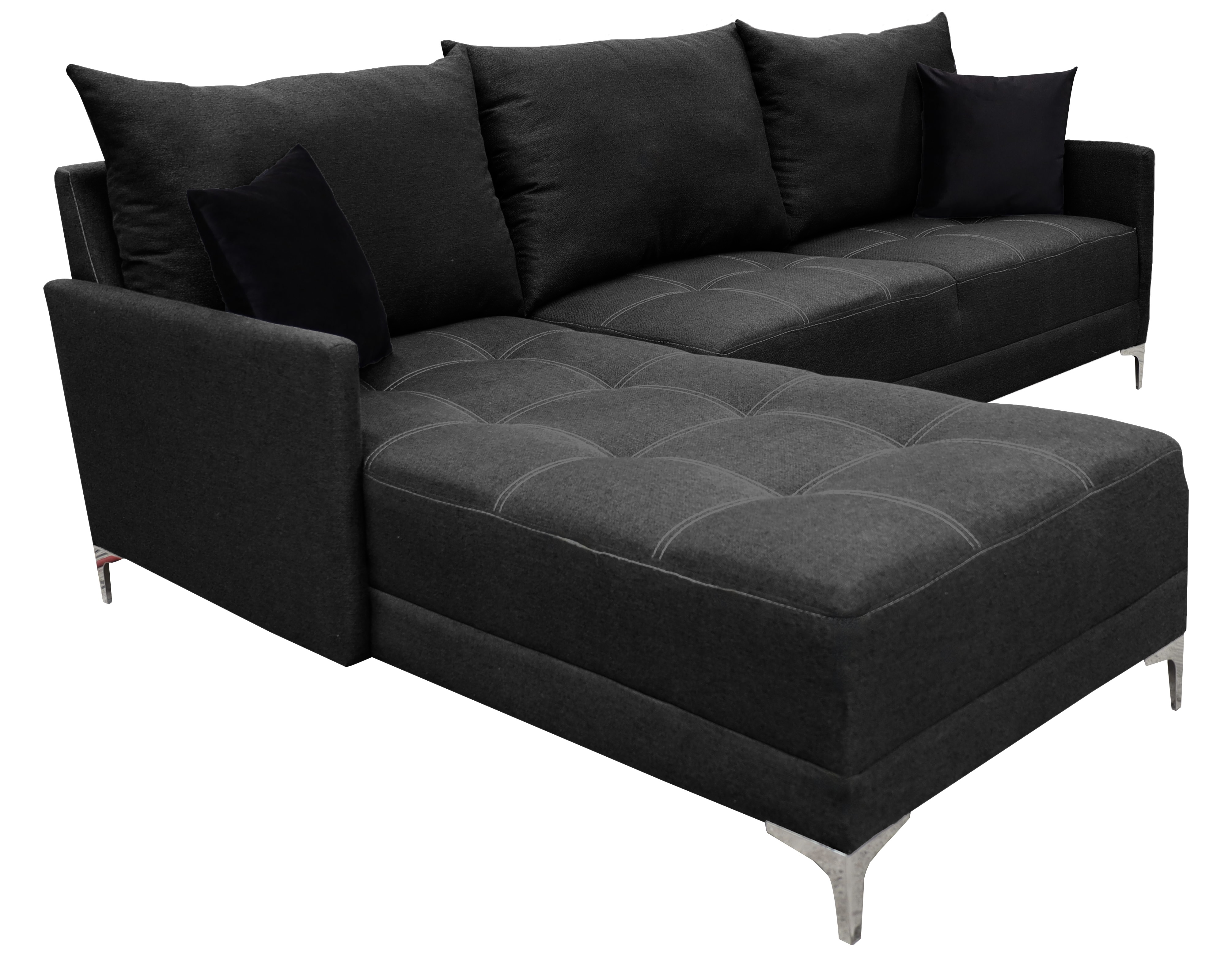 Sala esquinera Caslon, 260x180 cm, Gris Oxford El Bazar Store Moderna abotonada en esquina