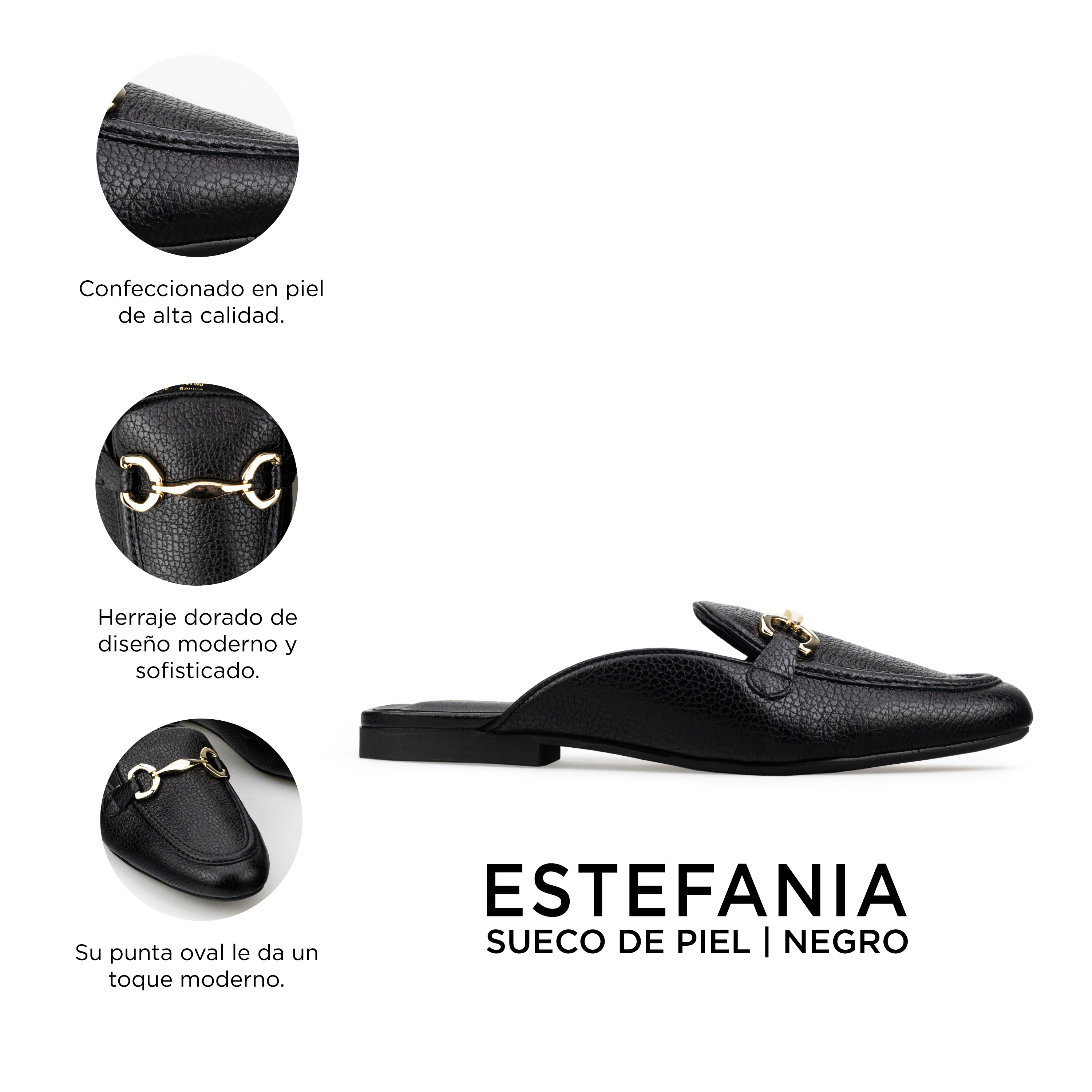 Zapato Tipo Sueco De Piel Elegante Para Mujer Davenia Mod. Estefania