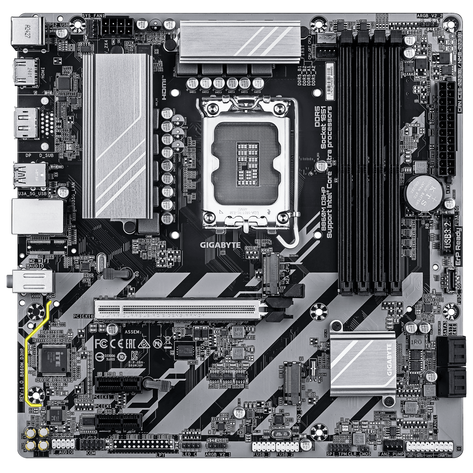  MB GIGABYTE B860M D3HP INTEL 1851 DDR5 256GB M-ATX B860M D3HP