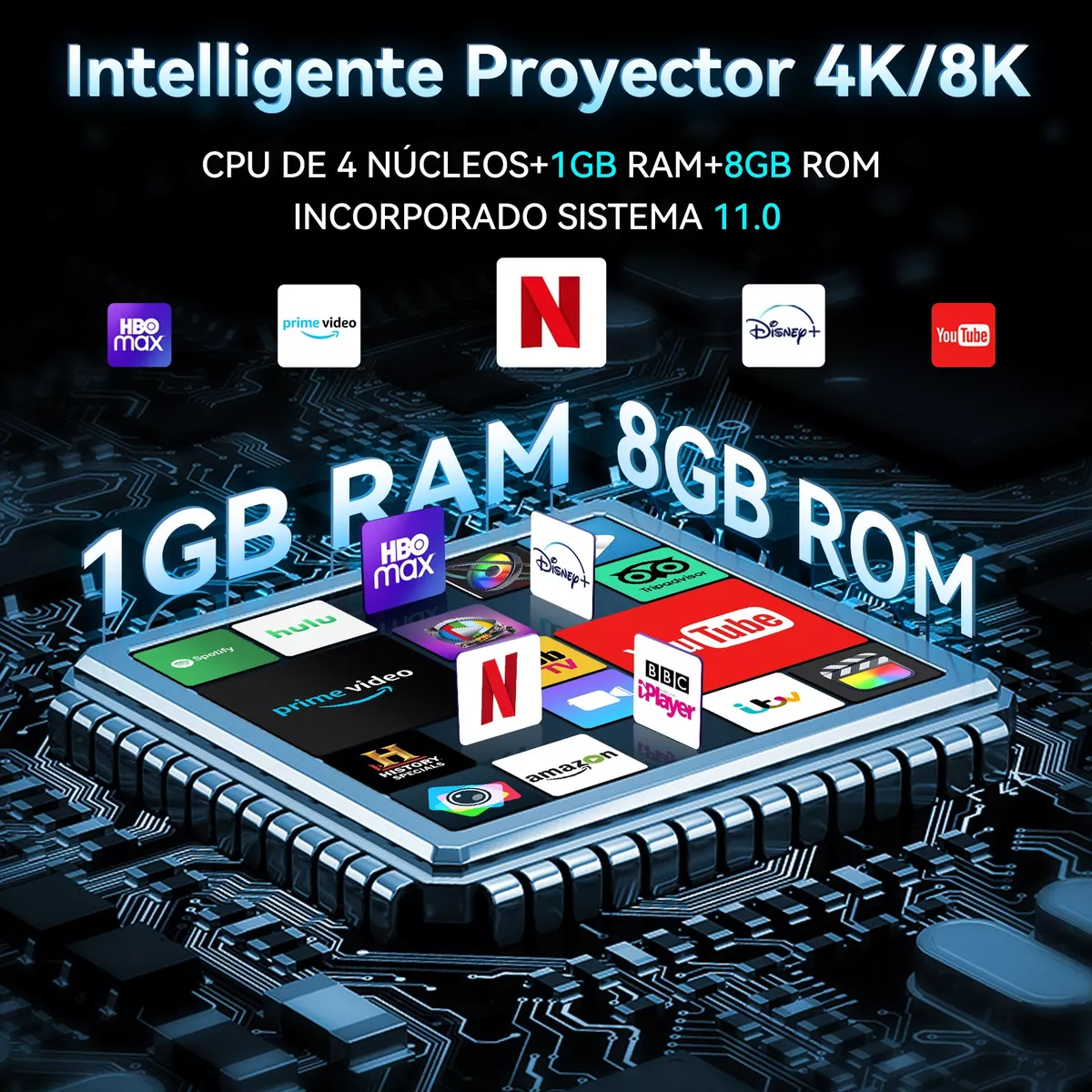 Mini Proyector Hy300 Pro 4k Android Wifi Led 1080p 10000 Lm