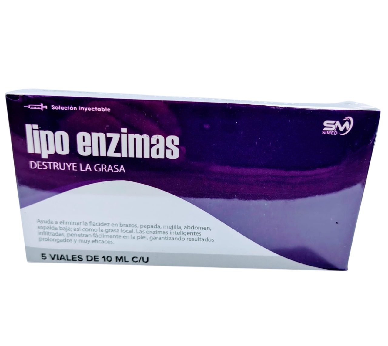 Lipo Enzimas SIMED Lipasa 5vialesx10ml Reductor Inyectable