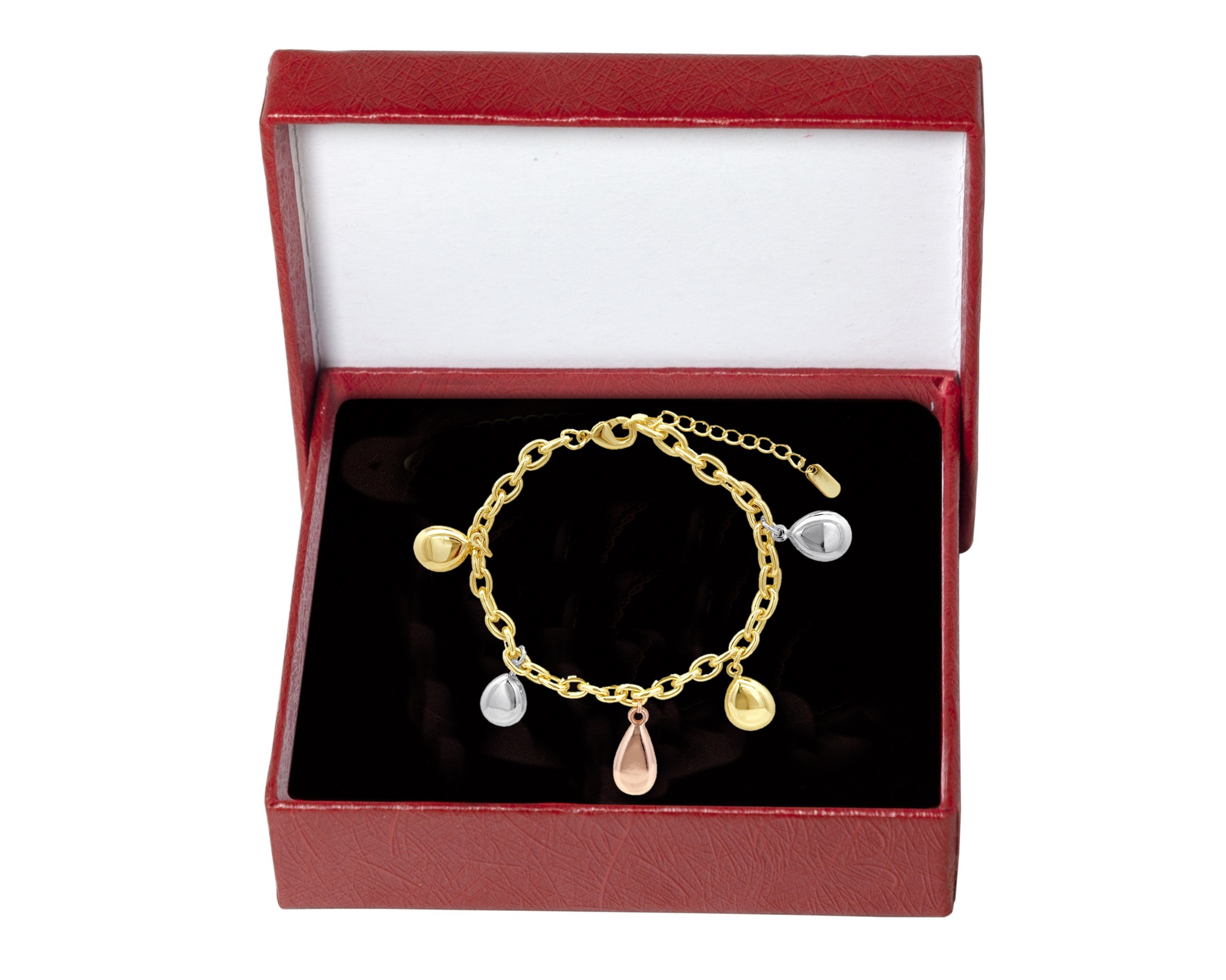 Pulsera Esclava Chapa de Oro 18K Horoz Gotitas en tono florentino en 18cm SH126