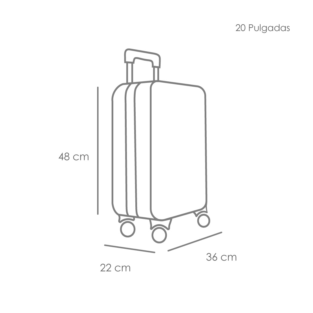 Maleta De Mano 10 kgs.  20 pulg Equipaje De Viaje Ruedas 360 Avión Etco Travel
