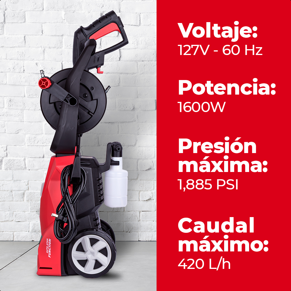 Hidrolavadora Eléctrica Energizer Presión 130bar 1600w 7l/mi