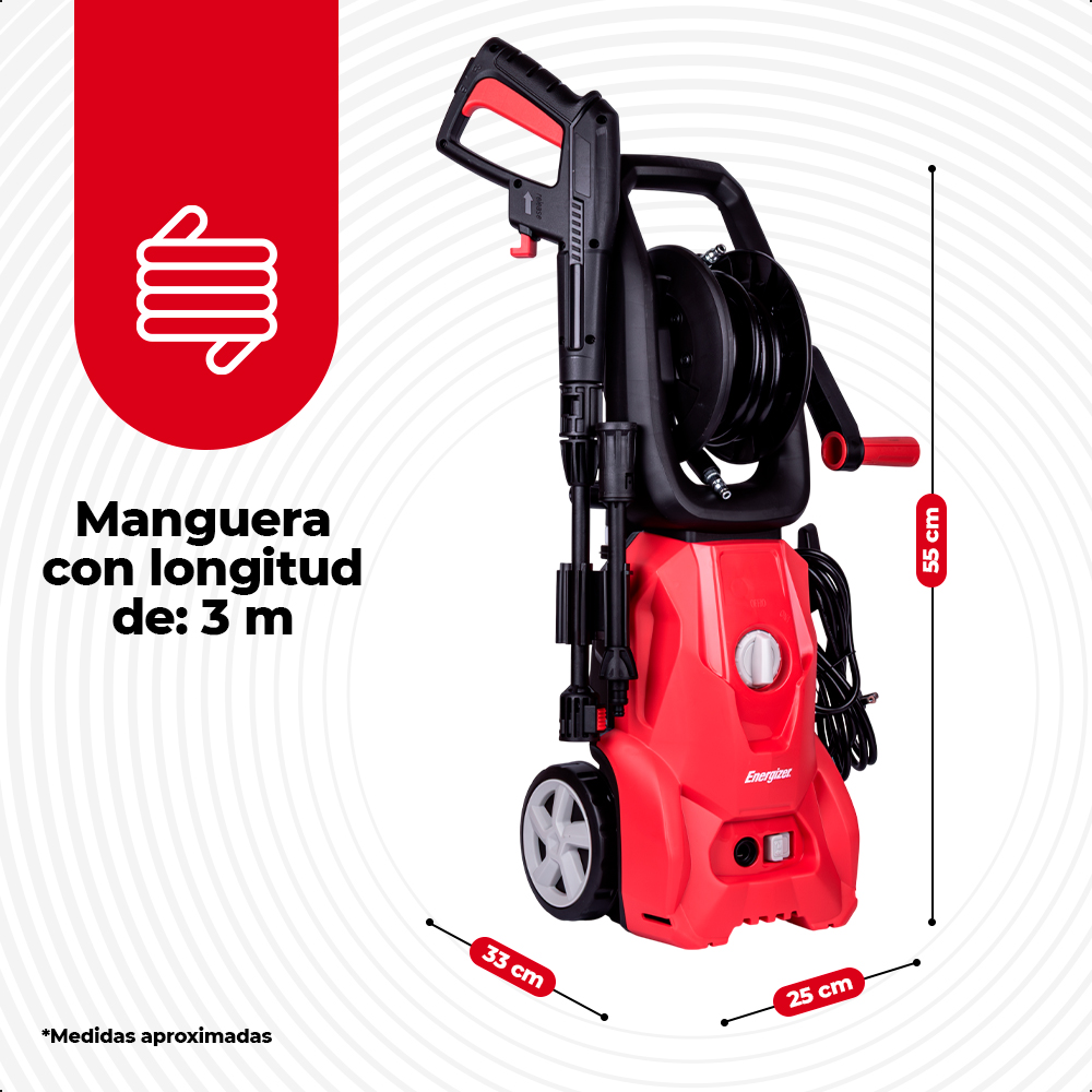 Hidrolavadora Eléctrica Energizer Presión 130bar 1600w 7l/mi