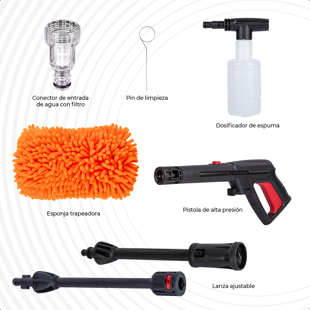 Hidrolavadora Eléctrica Energizer Presión 130bar 1600w 7l/mi