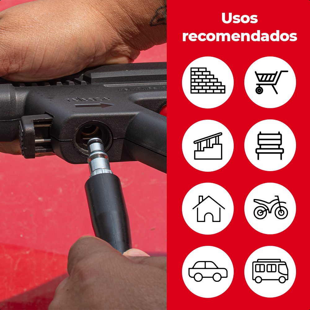 Hidrolavadora Eléctrica Energizer Presión 130bar 1600w 7l/mi