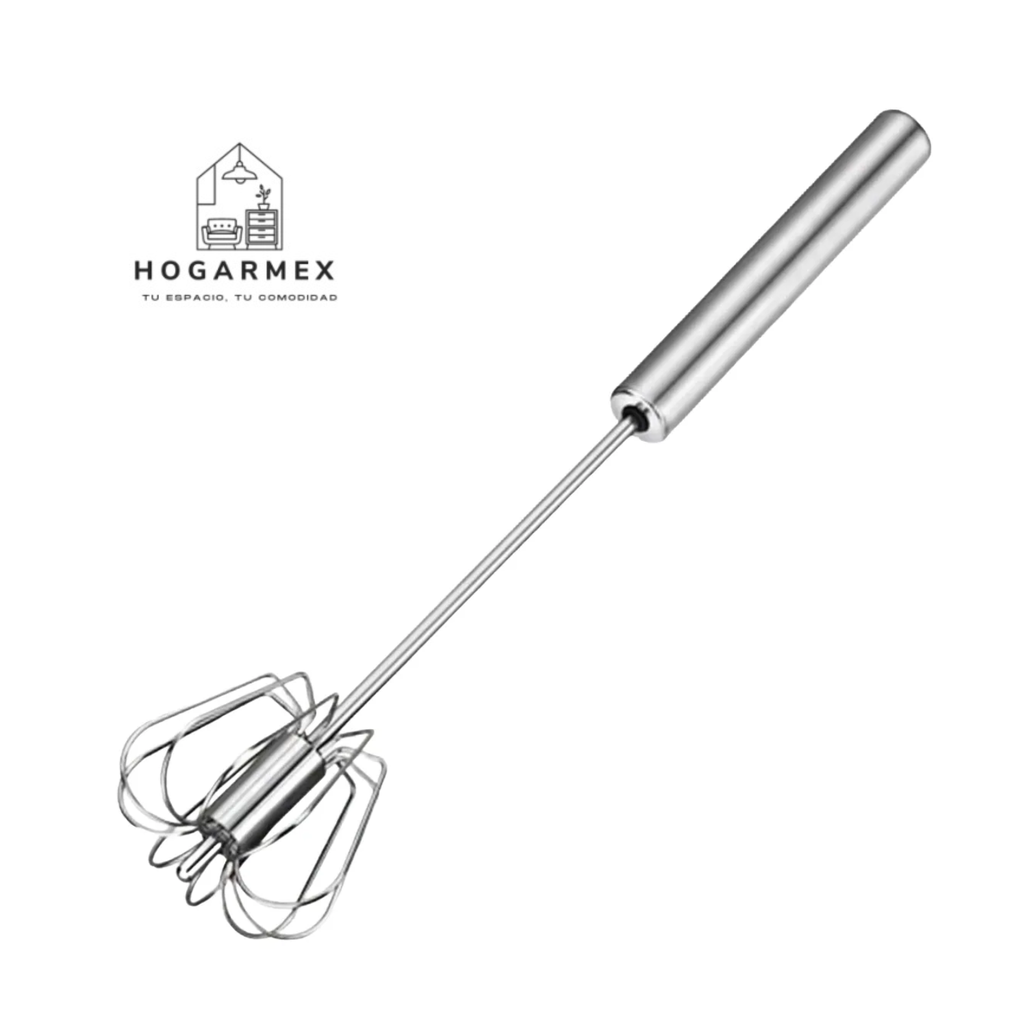 Batidor de Huevos Semiautomático de Acero Inoxidable  | Mezclador Manual y Agitador Giratorio Automático