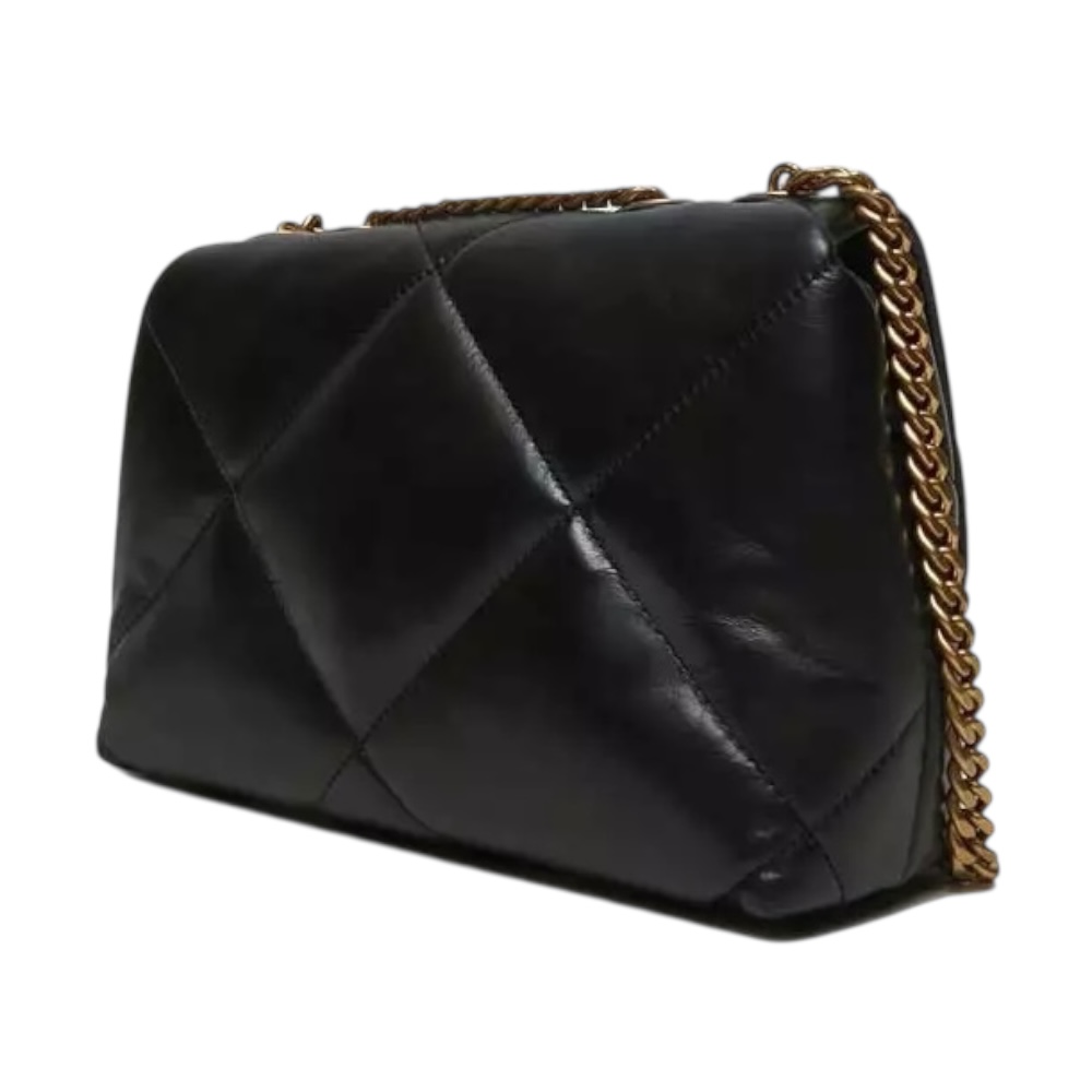 Bolsa Crossbody Tory Burch color negro con doble asa dorada ajustable