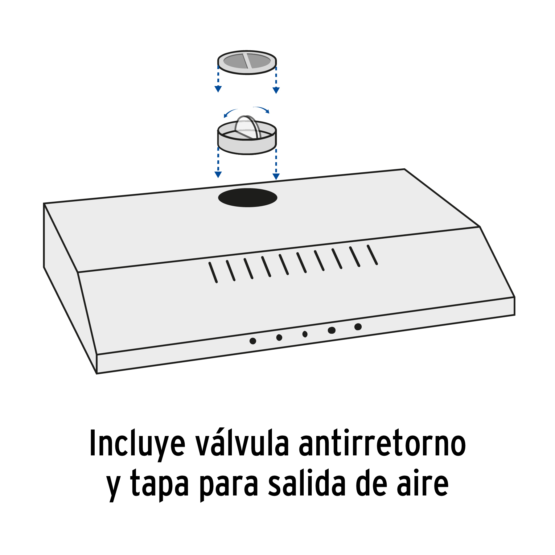 Campana extractora 80 cm, empotrable, negra, Foset
