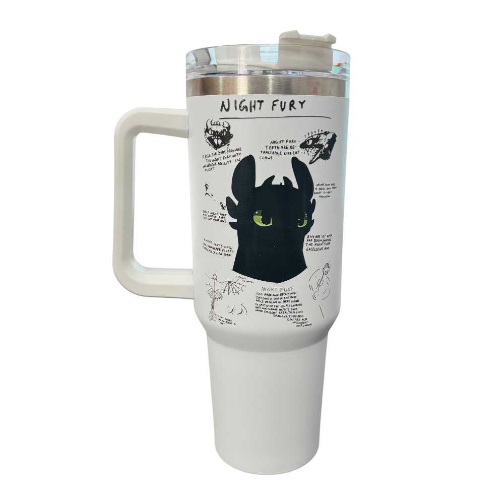 Termo de acero inoxidable, Chimuelo, Como entrenar a mi dragón color blanco  30 OZ
