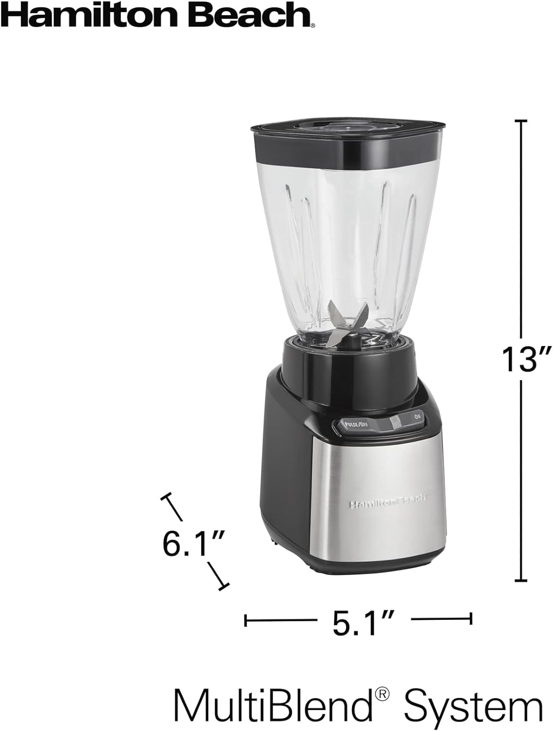 LICUADORA HAMILTON BEACH STAY OR GO 52400 946 ML 2 VASOS DE VIAJE 650 W NEGRO
