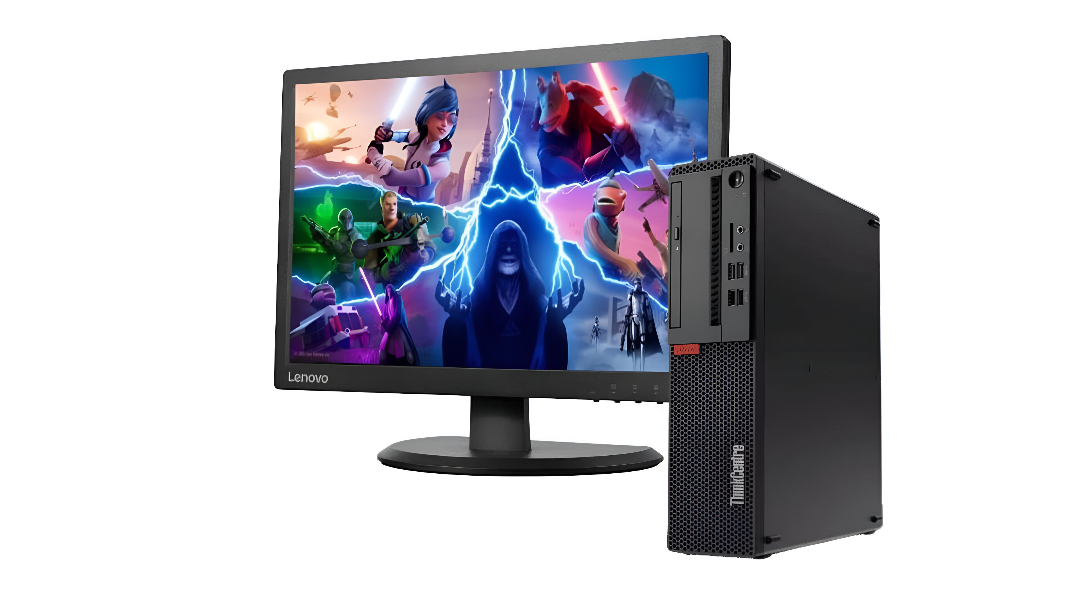 PC Lenovo Thinkcentre M715s, monitor de 20 pulgadas, Amd A6, 8 Gb Ram 512gb ssd (REACONDICIONADO)