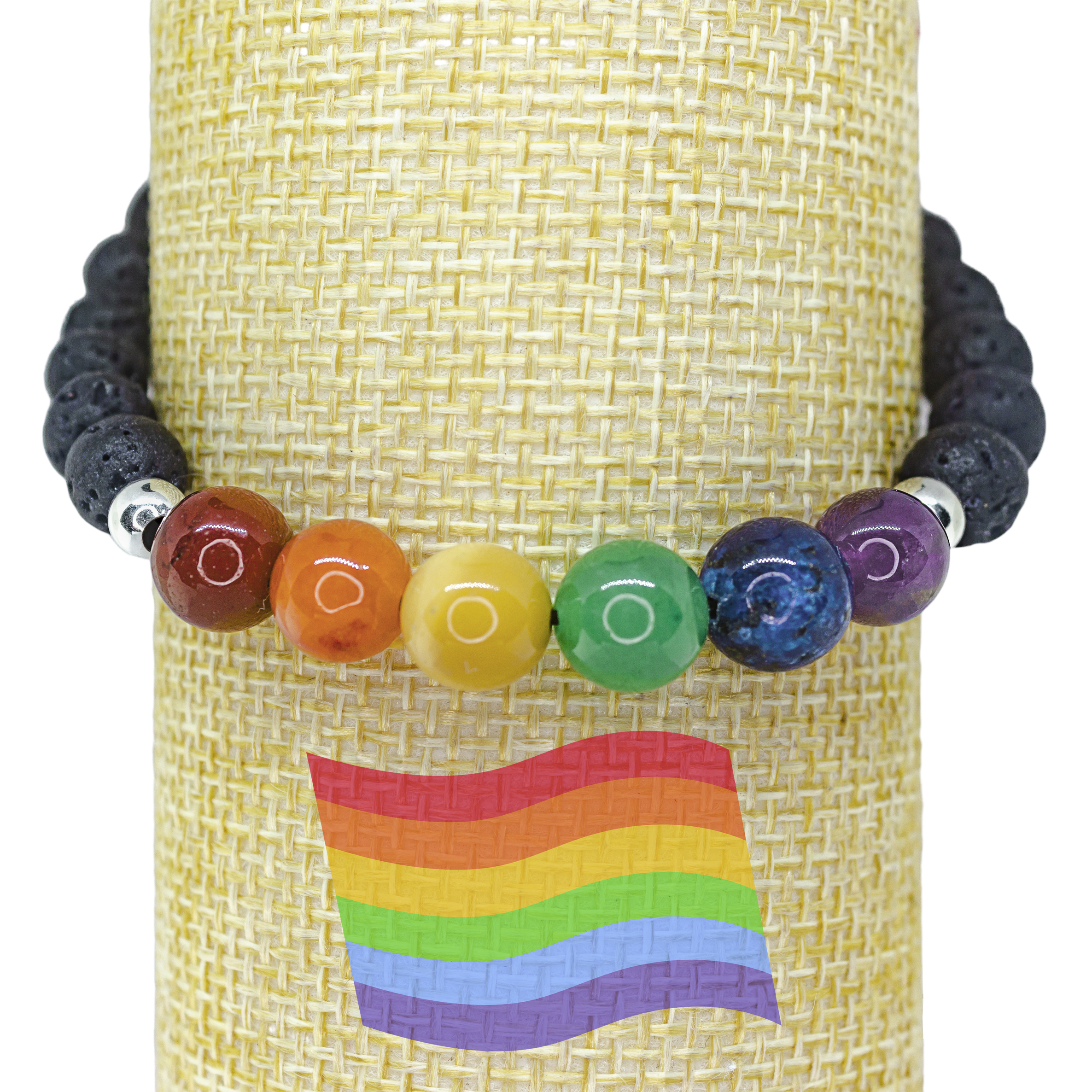 Pulsera Pride LGBT Cuarzos Naturales y Plata genuina.