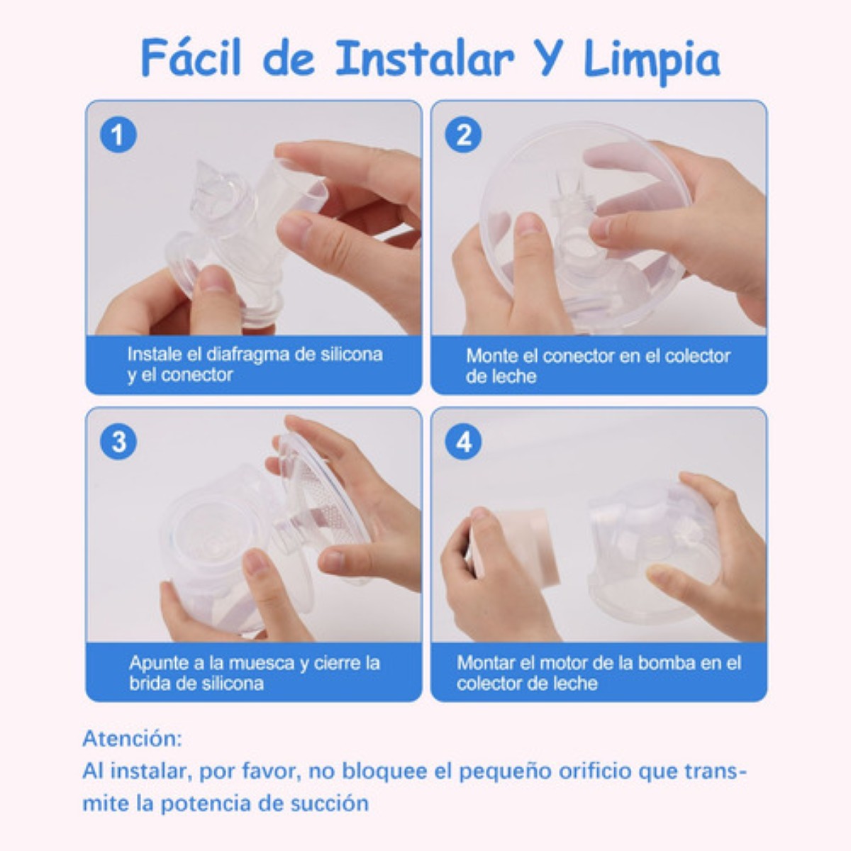 Extractor De Leche Eléctrico Saca Leche Tira Manos Libres rosa