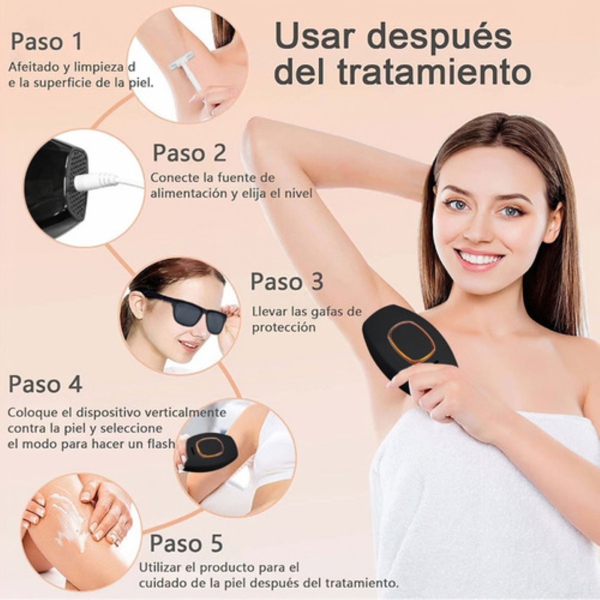 Depiladora Láser De Luz Pulsada Ipl Permanente Indolora blanca