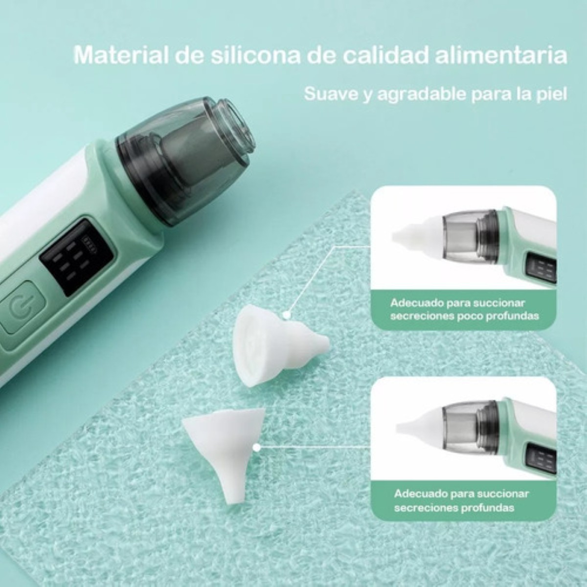 Aspirador Nasal Sacamocos Electrico Limpiador Con 6 Niveles verde blanco 