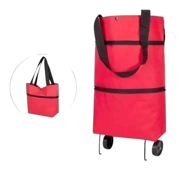 Bolsas Pegables Con Asa Y Ruedas,bolsa Reusable Supermercado, color naranja