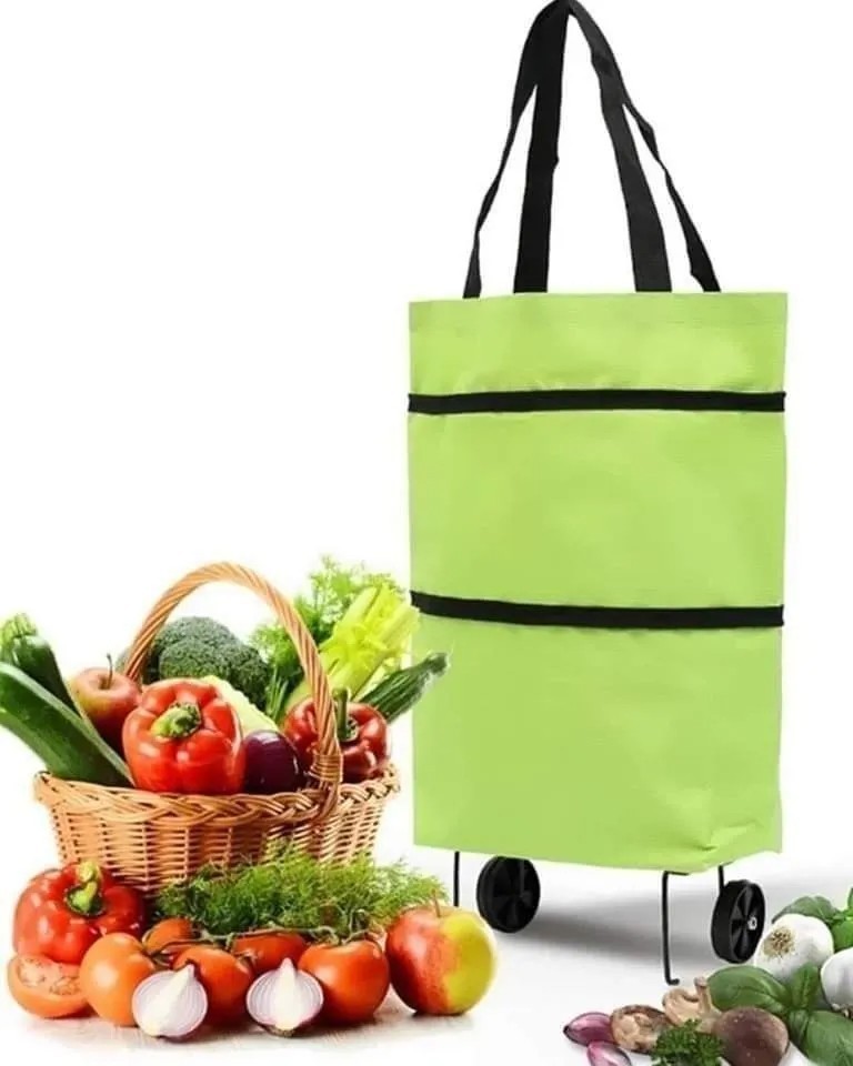 Bolsas Pegables Con Asa Y Ruedas,bolsa Reusable Supermercado, color naranja