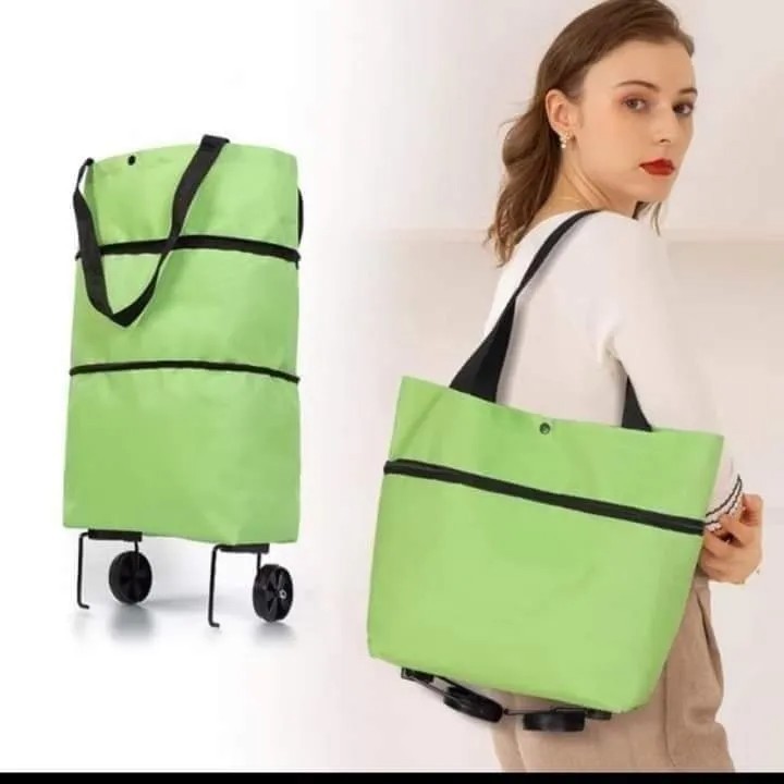 Bolsas Pegables Con Asa Y Ruedas,bolsa Reusable Supermercado, color naranja