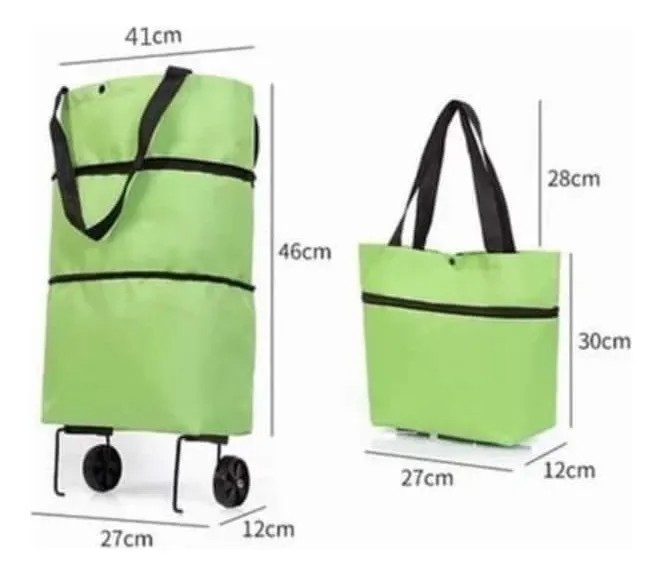 Bolsas Pegables Con Asa Y Ruedas,bolsa Reusable Supermercado, color naranja