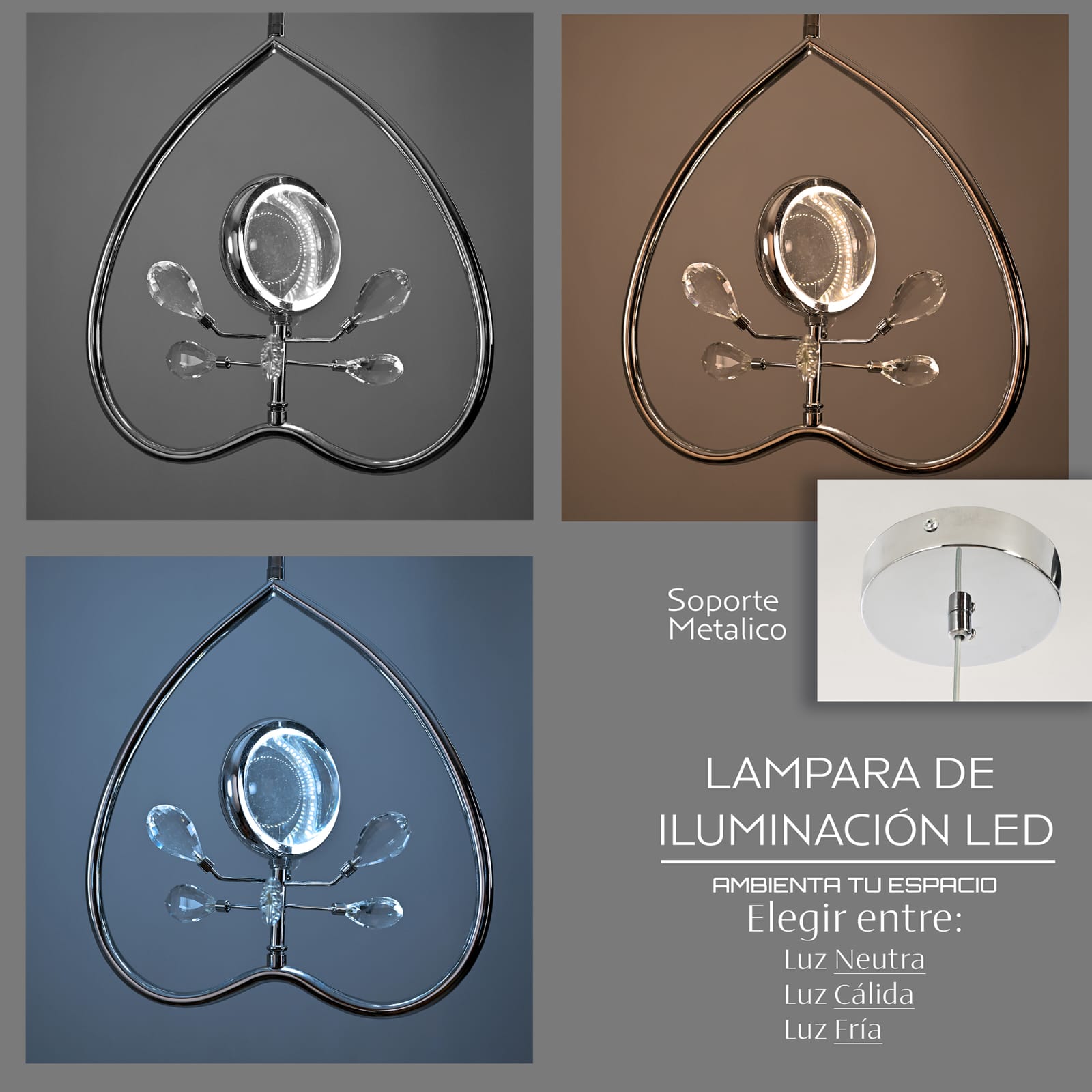 Lampara Colgante Corazon.