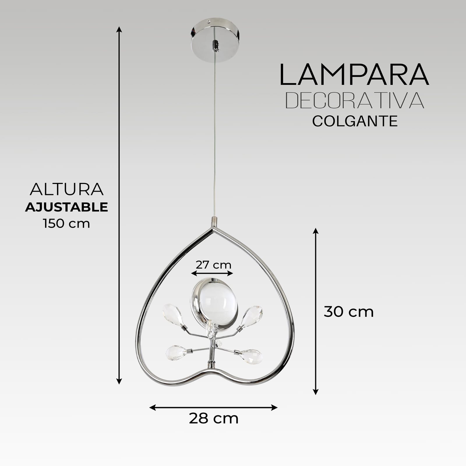 Lampara Colgante Corazon.