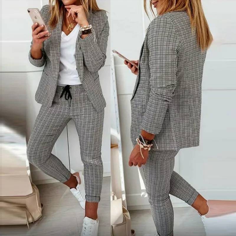 Conjunto De Trajes Ajustados De Dos Piezas Para Mujer TALLA S