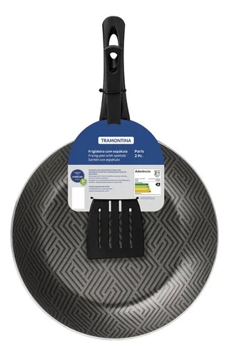 SARTEN TRAMONTINA 28508628 PARIS 26CM ANTIADHERENTE 2.3MM DE ESPESOR INCLUYE ESPÁTULA NEGRO