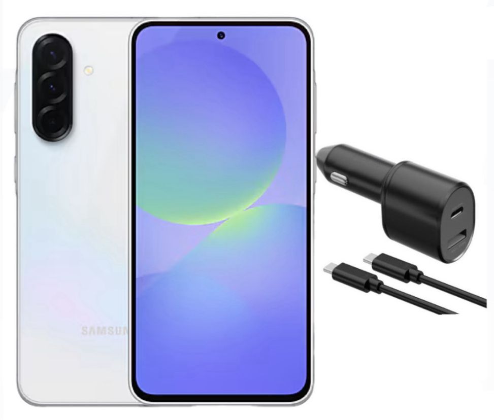 Samsung Galaxy A36 Blanco 128GB más Cargador para Auto 45W de regalo 