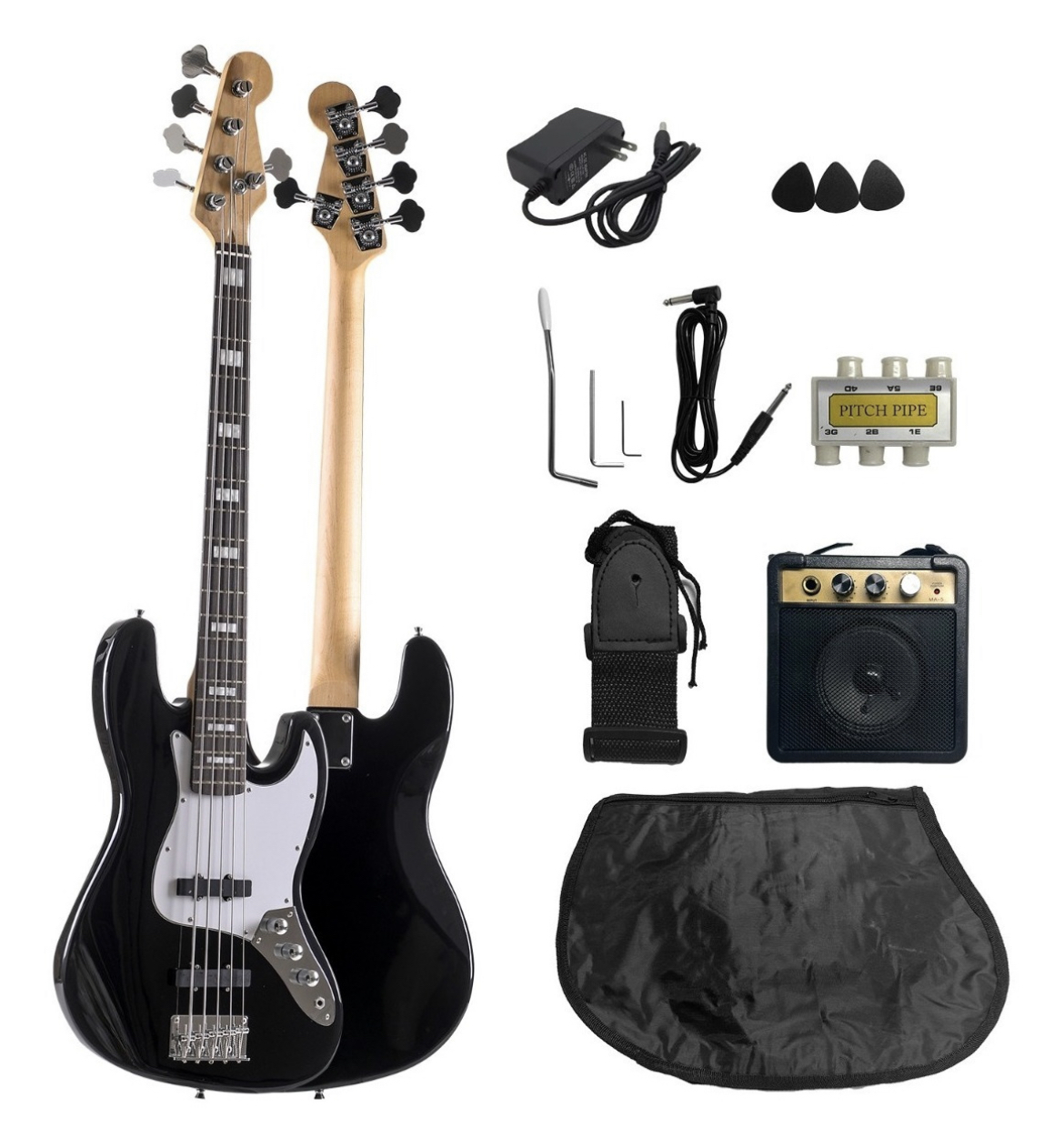 Kit Bajo Eléctrico 5 Cuerdas  Amplificador Y Accesorios