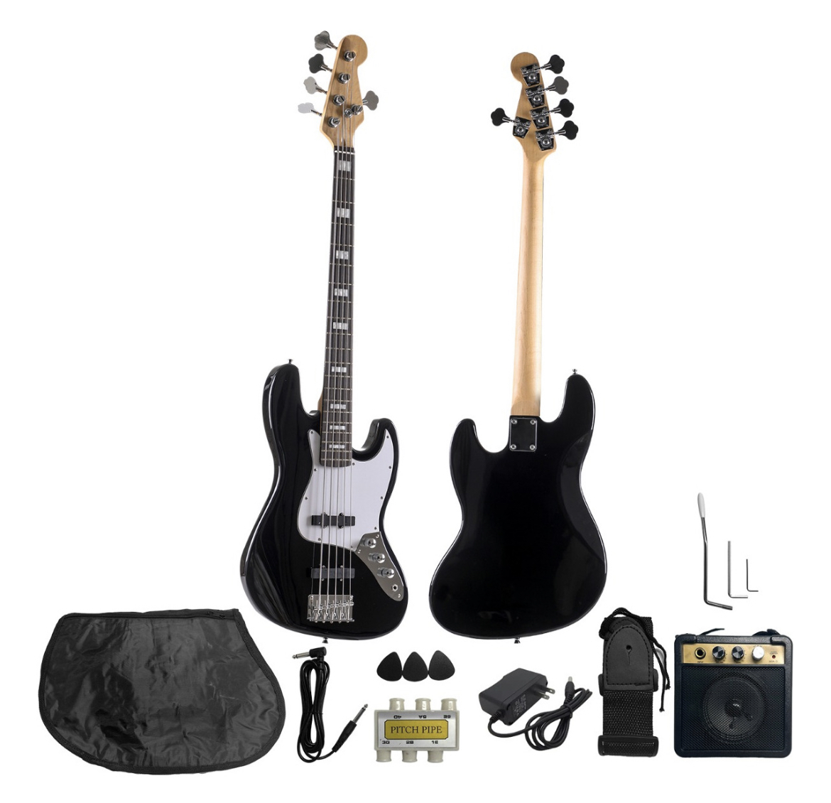 Kit Bajo Eléctrico 5 Cuerdas  Amplificador Y Accesorios