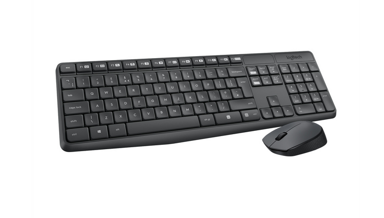 Kit de Teclado y Mouse Logitech MK235, Inalámbrico, USB, Negro (Español). 