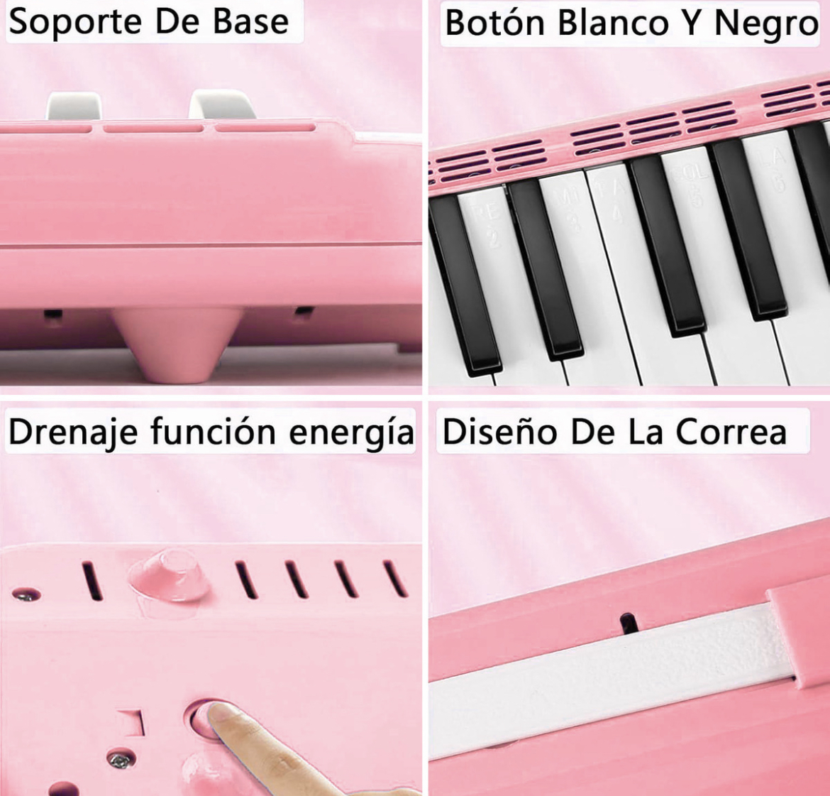 Melódica 32 Teclas Tecmiyo Color Azul Escolar Con Boquilla Estuche Y Tela